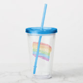Pride penseelstreek regenboog acryl drinkbeker (Achterkant)