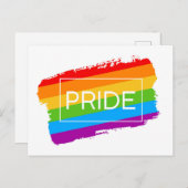 Pride penseelstreek regenboog briefkaart (Voorkant / Achterkant)