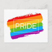 Pride penseelstreek regenboog briefkaart (Voorkant)