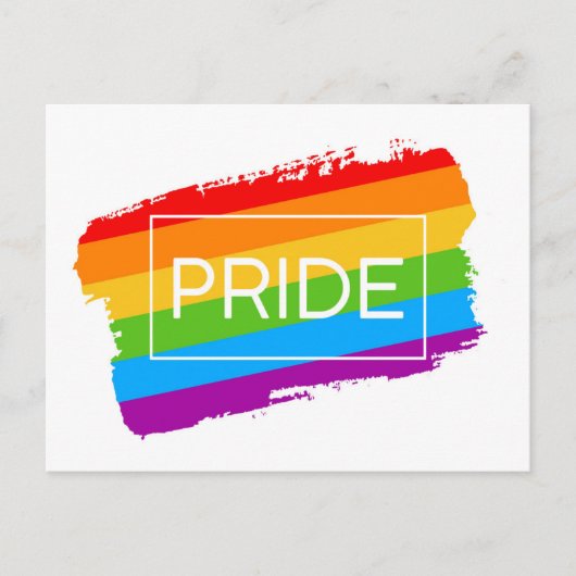 Pride penseelstreek regenboog briefkaart (Voorkant)
