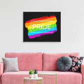 Pride penseelstreek regenboog canvas afdruk (Insitu (Woonkamer))
