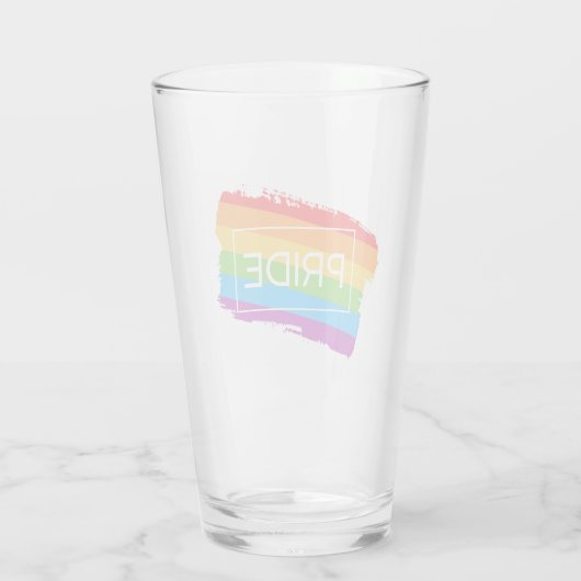 Pride penseelstreek regenboog glas (Achterkant)