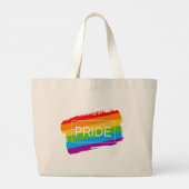 Pride penseelstreek regenboog grote tote bag (Achterkant)