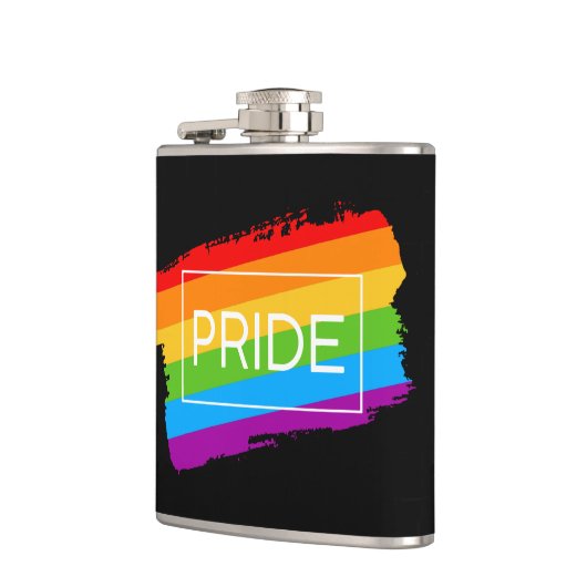 Pride penseelstreek regenboog heupfles (Links)
