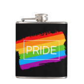 Pride penseelstreek regenboog heupfles (Voorkant)