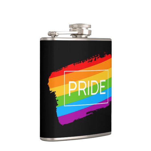Pride penseelstreek regenboog heupfles (Rechts)