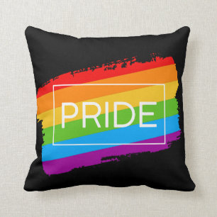 Pride penseelstreek regenboog kussen