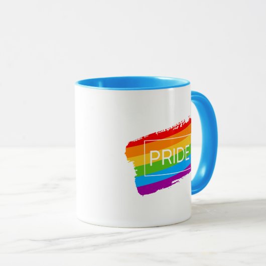 Pride penseelstreek regenboog mok (Voorkant rechts)