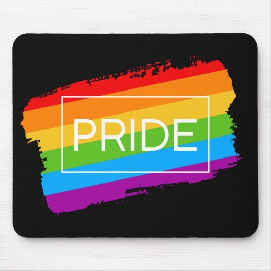 Pride penseelstreek regenboog muismat (Voorkant)