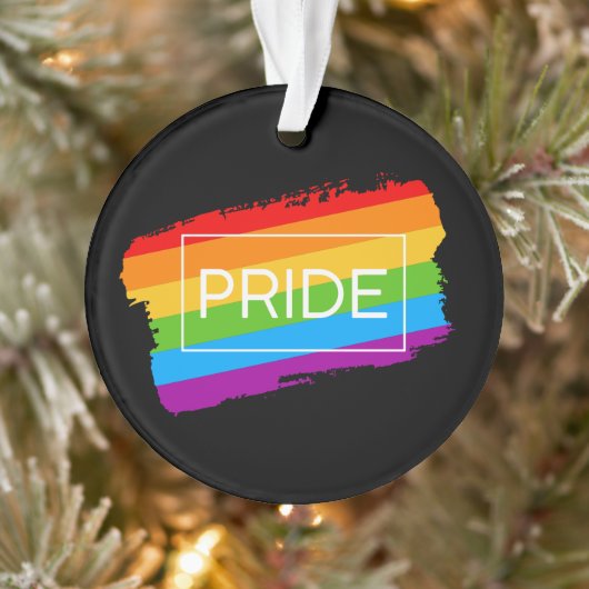 Pride penseelstreek regenboog ornament (Boom)