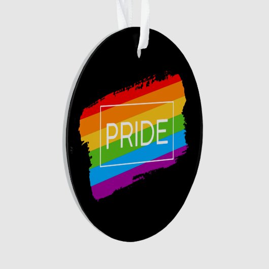Pride penseelstreek regenboog ornament (voorkant)