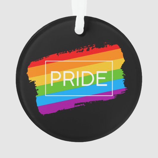 Pride penseelstreek regenboog ornament (achterkant)