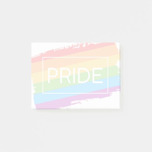 Pride penseelstreek regenboog post-it® notes (Voorkant)