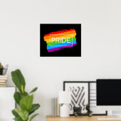 Pride penseelstreek regenboog poster (Thuiskantoor)