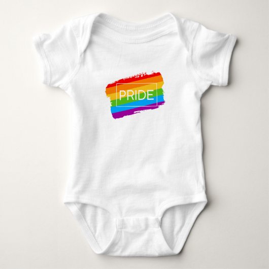 Pride penseelstreek regenboog romper (Voorkant)