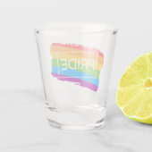 Pride penseelstreek regenboog shot glas (Achterkant)