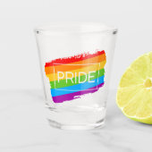 Pride penseelstreek regenboog shot glas (Voorkant)