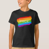 Pride penseelstreek regenboog t-shirt (Voorkant)