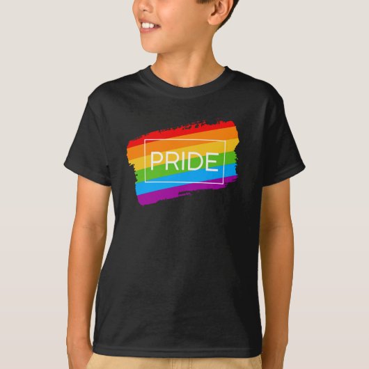 Pride penseelstreek regenboog t-shirt (Voorkant)
