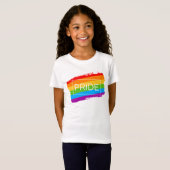 Pride penseelstreek regenboog t-shirt (Voorkant volledig)