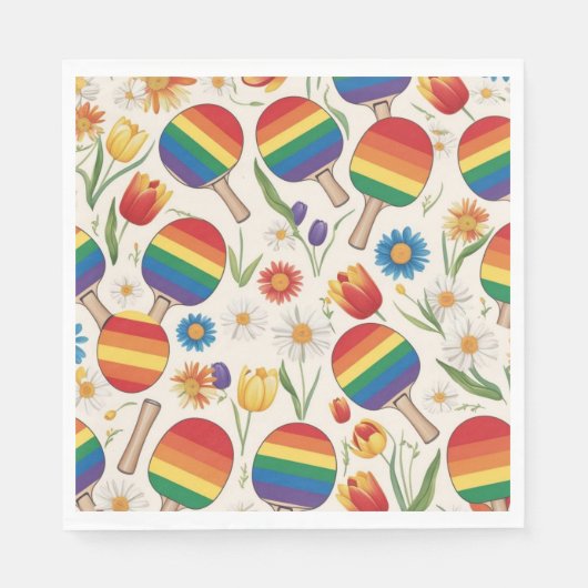 Pride Ping Pong Rainbow Sportontwerp Servet (Voorkant)
