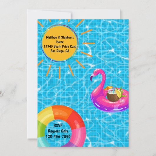 PRIDE Pool Party Kaart (Achterkant)