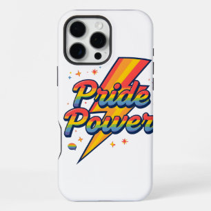 Pride Power Bliksem – LGBTQ+ Regenboog Citaat  iPhone 16 Pro Max Hoesje