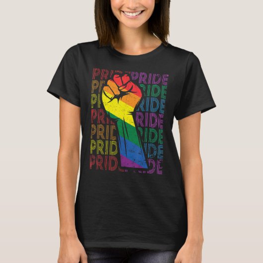 Pride Power Fist Lgbt Maand Gay Lesbian Transgende T-shirt (Voorkant)