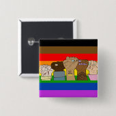 Pride Power Fists/BLM Square Button (Voorkant /achterkant)