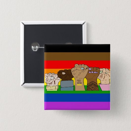 Pride Power Fists/BLM Square Button (Voorkant /achterkant)