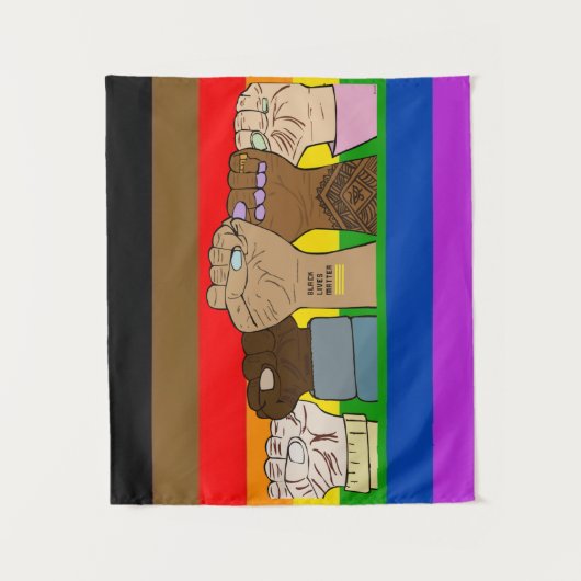 Pride Power Fists/BLM-tapestapel Wandkleed (Voorkant)