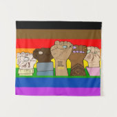 Pride Power Fists/BLM-tapestapel Wandkleed (Voorkant (horizontaal))