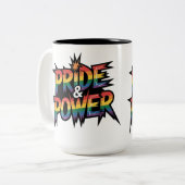 Pride & Power LGBTQ  Tweekleurige Koffiemok (Voorkant links)