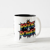 Pride & Power LGBTQ Tweekleurige Koffiemok (Voorkant rechts)