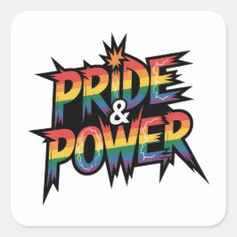 Pride & Power LGBTQ Vierkante Sticker