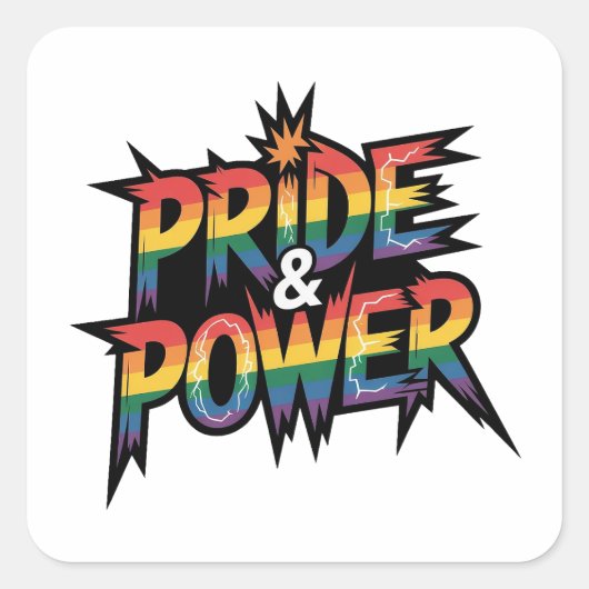Pride & Power LGBTQ Vierkante Sticker (Voorkant)