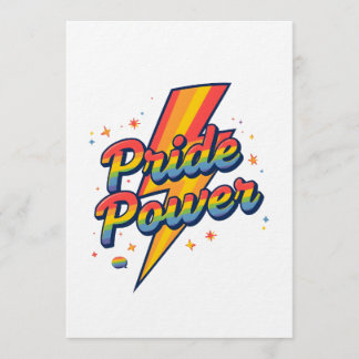 Pride Power Lightning – LGBTQ+ Rainbow Quote  Kaart