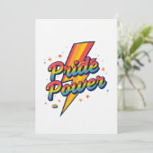 Pride Power Lightning – LGBTQ+ Rainbow Quote  Kaart (Staand voorkant)