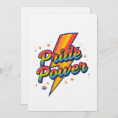 Pride Power Lightning – LGBTQ+ Rainbow Quote  Kaart (Voorkant / Achterkant)