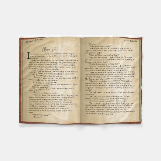 Pride & Prejudice Blanket Fleece Deken (Voorkant (Horizontaal))