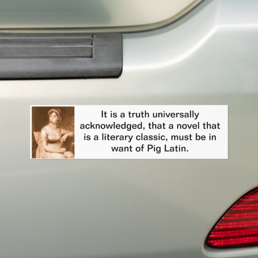 Pride & Prejudice Bumpersticker (Op auto)