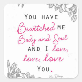Pride & Prejudice - Mr Darcy Vierkante Sticker