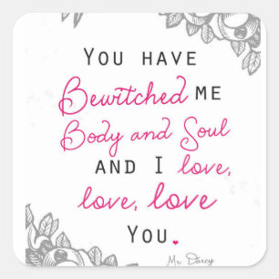 Pride & Prejudice - Mr Darcy Vierkante Sticker