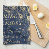 Pride & Prejudice Peacock Kitchen Towel Theedoek (Quarter Fold)