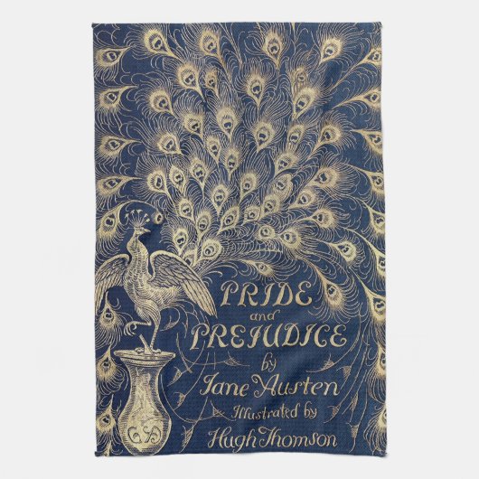Pride & Prejudice Peacock Kitchen Towel Theedoek (Verticaal)