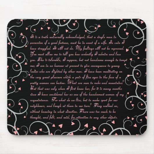 Pride & Prejudice Quotes Mousepad Muismat (Voorkant)