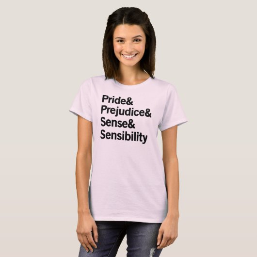 Pride & Prejudice & Sense & Sensibility T-shirt (Voorkant volledig)