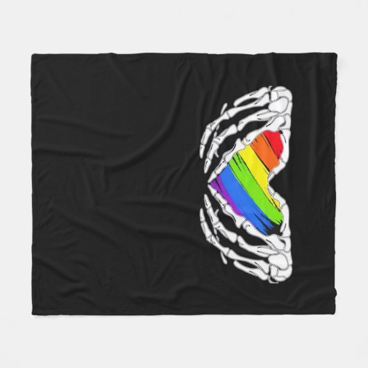 Pride - Pride Skeleton Handen met Heart 2 Classic Fleece Deken (Voorkant (Horizontaal))
