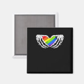 Pride - Pride Skeleton Handen met Heart 2 Classic Magneet (Voorkant / Achterkant)