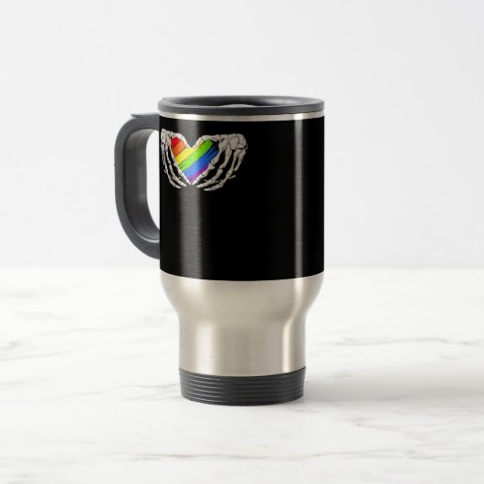 Pride - Pride Skeleton Handen met Heart 2 Classic Reisbeker (Voorkant links)